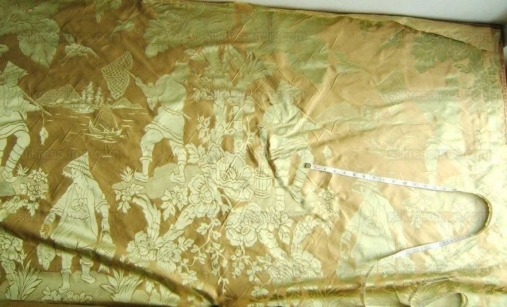 Scalamandre Yang Tze Chinoisery Silk Toile Pea Celadon MSRP USD 259/
