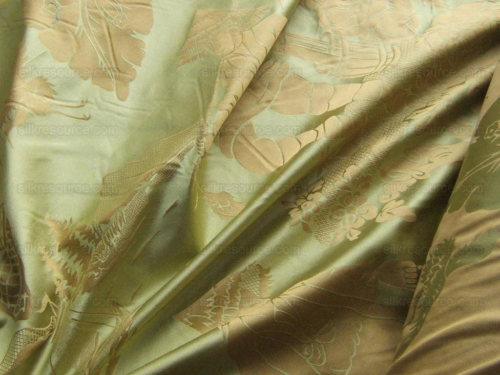 Scalamandre Yang Tze Chinoisery Silk Toile Pea Celadon MSRP USD 259/