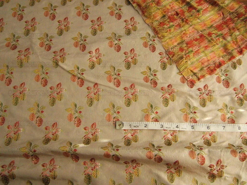 Classic French Court *strawberry* 100%silk Lisere Marie Antoinette By yard