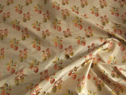 Classic French Court *strawberry* 100%silk Lisere Marie Antoinette By yard
