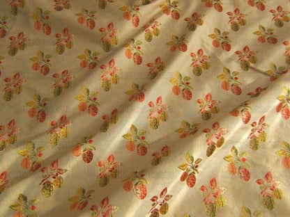 Classic French Court *strawberry* 100%silk Lisere Marie Antoinette By yard