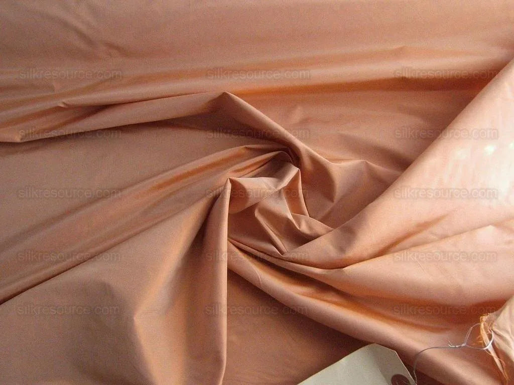 Scalamandre 100%silk Taffeta Juicy Peach Pink Orange With Silver Shot