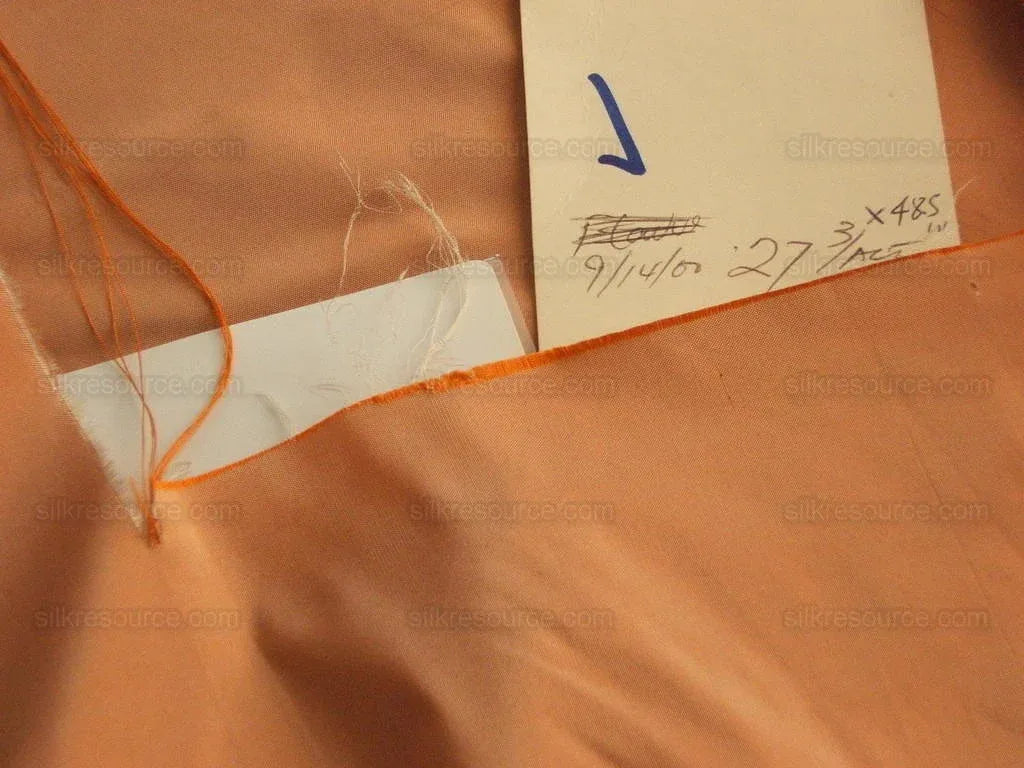 Scalamandre 100%silk Taffeta Juicy Peach Pink Orange With Silver Shot