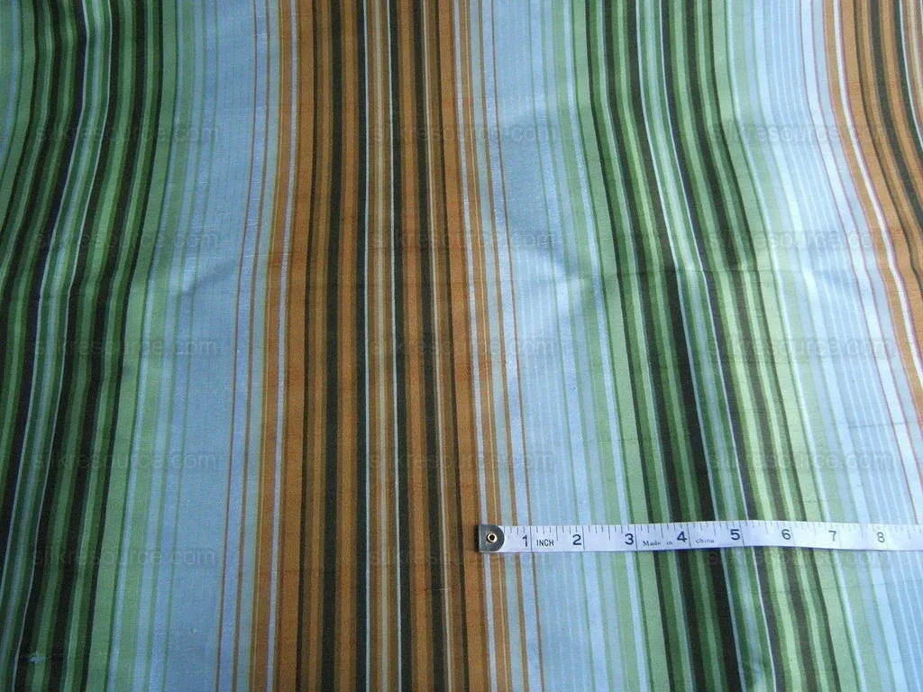 Robert Allen 100%silk Printed Stripe Aqua
