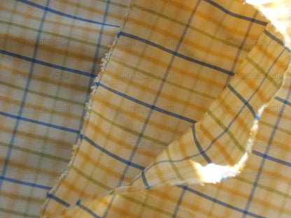 By yard Kravet 100% Silk and Sky-blue Yellow White Gingham Check Plaid