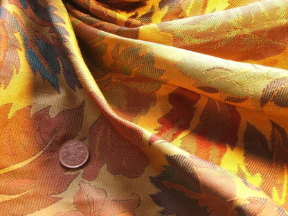 Hiend 100% Silk Lampas Brocade Golden Fall Foliage Bty