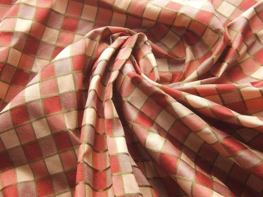 Kravet 100% Silk "intrigue" Raspberry And Gold