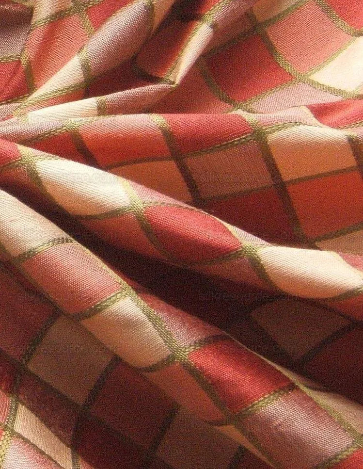 Kravet 100% Silk "intrigue" Raspberry And Gold