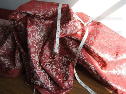 Baranzelli Masquerade Red & Silver 100% Silk Lampas From Italy