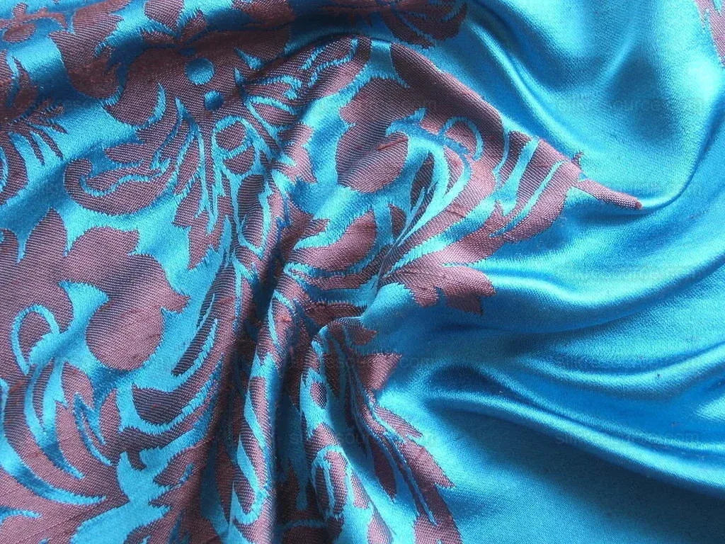 By Yard Scalamandre Chenault Renaissance 100%silk Lampas Royal Blue