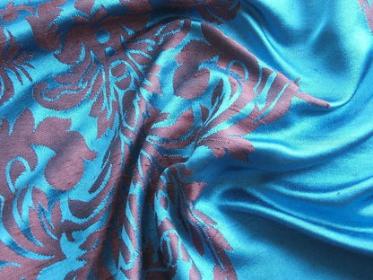 By Yard Scalamandre Chenault Renaissance 100%silk Lampas Royal Blue