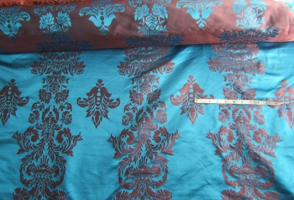 By Yard Scalamandre Chenault Renaissance 100%silk Lampas Royal Blue