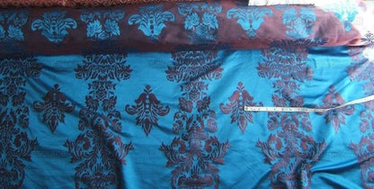 By Yard Scalamandre Chenault Renaissance 100%silk Lampas Royal Blue