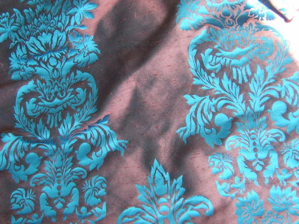 By Yard Scalamandre Chenault Renaissance 100%silk Lampas Royal Blue
