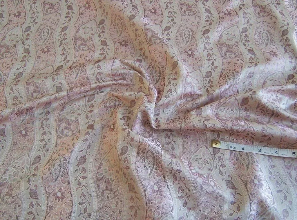 Baranzelli Scalamandre 100% Silk Damask Paisley Lavender Purple &amp; Silver Bty