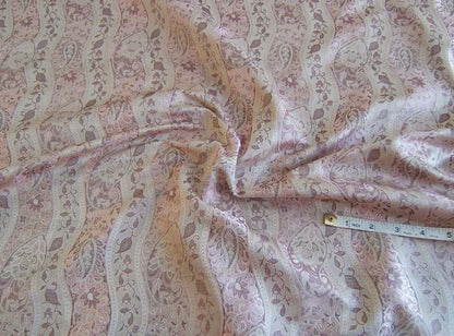 Baranzelli Scalamandre 100% Silk Damask Paisley Lavender Purple &amp; Silver Bty