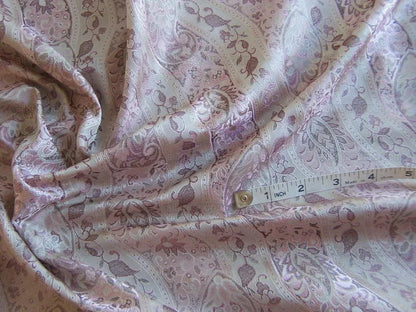 Baranzelli Scalamandre 100% Silk Damask Paisley Lavender Purple &amp; Silver Bty