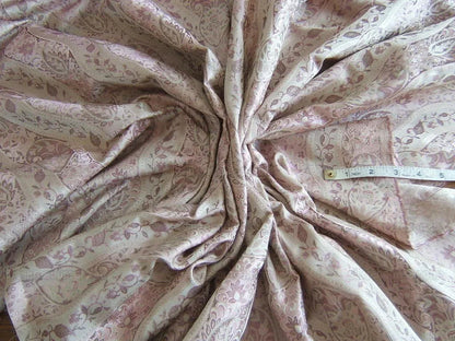 Baranzelli Scalamandre 100% Silk Damask Paisley Lavender Purple &amp; Silver Bty