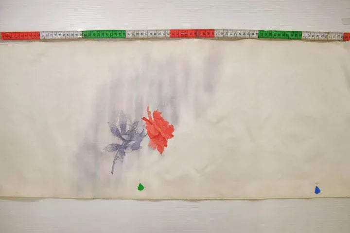 Unused Silk Nagoya Silk Obi Belt Charming Red Rose 2.3m x 35cm 90.5 x13.7 inches