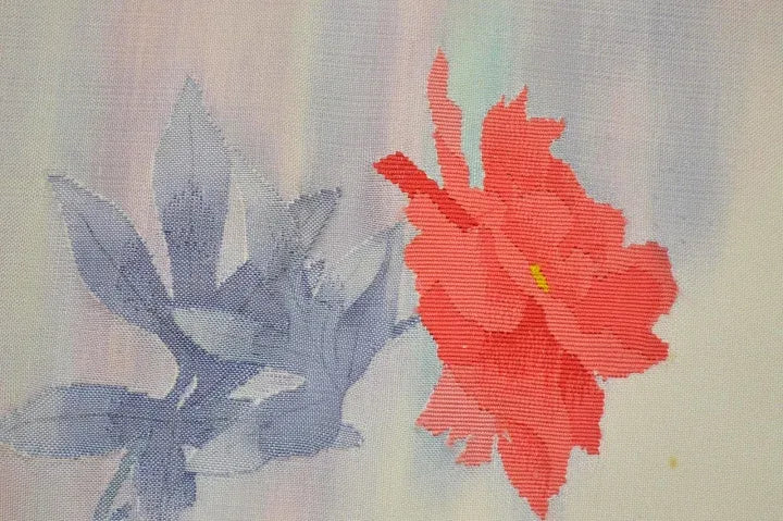 Unused Silk Nagoya Silk Obi Belt Charming Red Rose 2.3m x 35cm 90.5 x13.7 inches