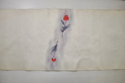 Unused Silk Nagoya Silk Obi Belt Charming Red Rose 2.3m x 35cm 90.5 x13.7 inches