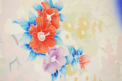 UN-USED SILK TSUKESAGE BOLT Chrysanthemum Clematis 12m x 37cm 