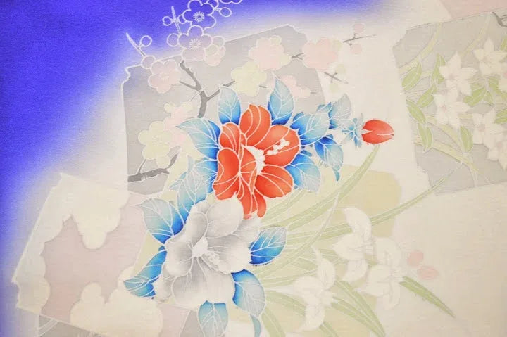 UN-USED SILK TSUKESAGE BOLT Chrysanthemum Clematis 12m x 37cm 