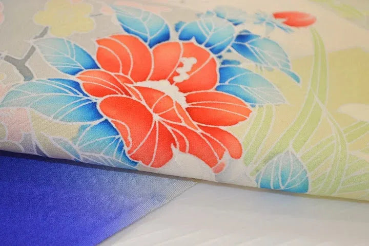 UN-USED SILK TSUKESAGE BOLT Chrysanthemum Clematis 12m x 37cm 