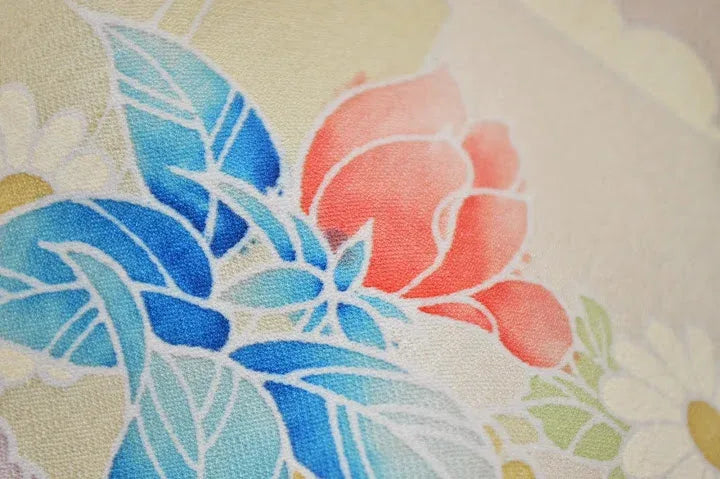 UN-USED SILK TSUKESAGE BOLT Chrysanthemum Clematis 12m x 37cm 