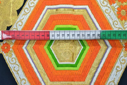 Vintage Silk Fukuro Obi Belt  Chrysanthemum Tree Peony  4.15m x 31cm