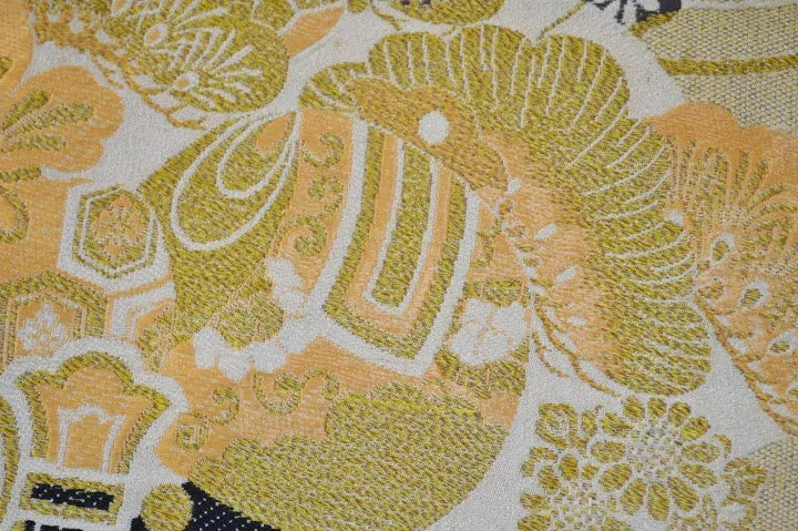 Vintage Silk Nagoya Obi Belt Chrysanthemum Drum 3.25m x 15 - 30cm