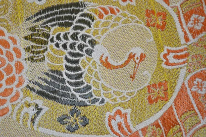 Vintage Silk Nagoya Obi Belt Chrysanthemum Drum 3.25m x 15 - 30cm