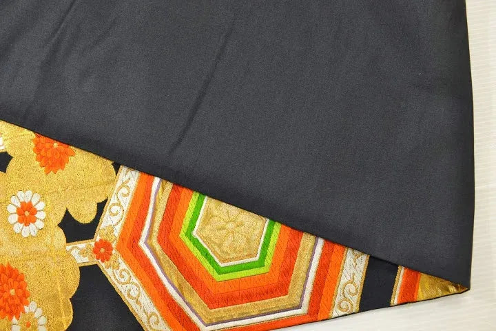 Vintage Silk Fukuro Obi Belt  Chrysanthemum Tree Peony  4.15m x 31cm