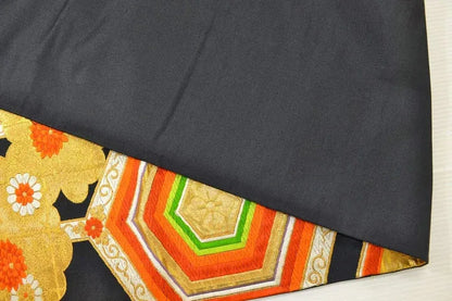 Vintage Silk Fukuro Obi Belt  Chrysanthemum Tree Peony  4.15m x 31cm