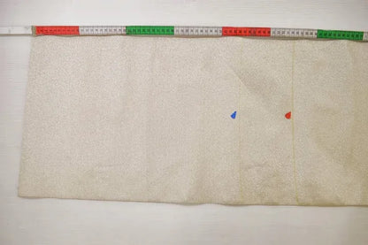 Silk Nagoya Obi Embroidered Fortune Gavel Paper Scroll 118x12.9inch 3mx33cm