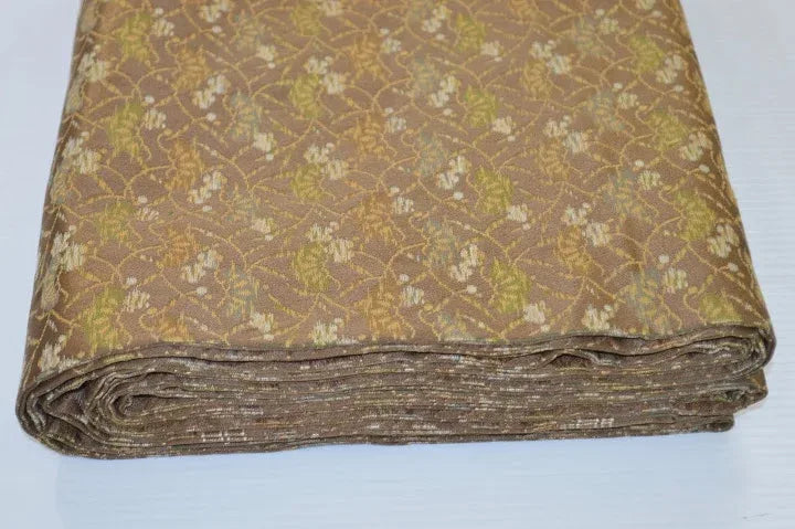 Vintage Silk Maru Obi Pine Tree Plum Blossom Brown