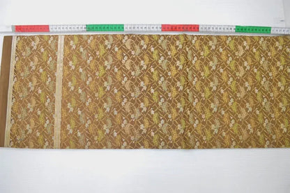 Vintage Silk Maru Obi Pine Tree Plum Blossom Brown