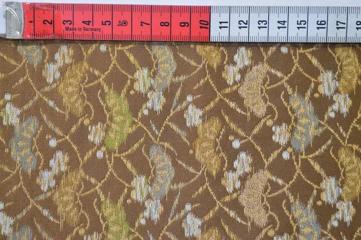 Vintage Silk Maru Obi Pine Tree Plum Blossom Brown