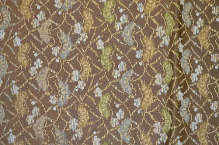 Vintage Silk Maru Obi Pine Tree Plum Blossom Brown