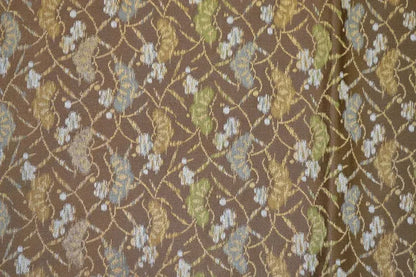 Vintage Silk Maru Obi Pine Tree Plum Blossom Brown