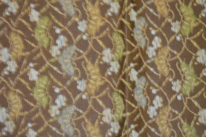 Vintage Silk Maru Obi Pine Tree Plum Blossom Brown