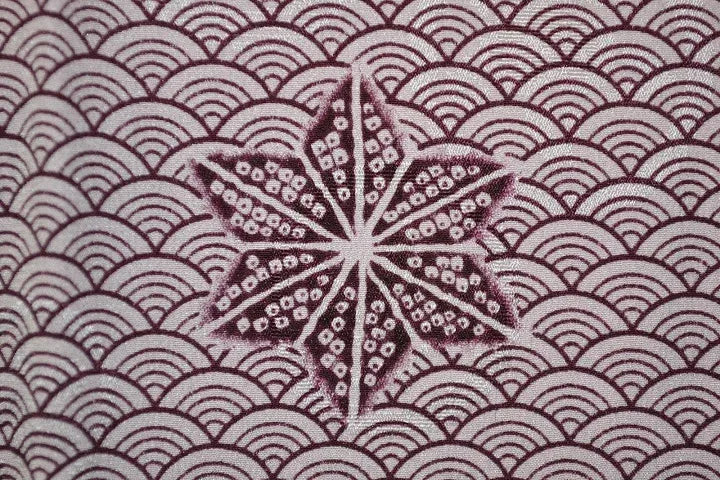 High Quality Japanese Silk Haori Jacket hand tie-dye Round Tsunami Clematis