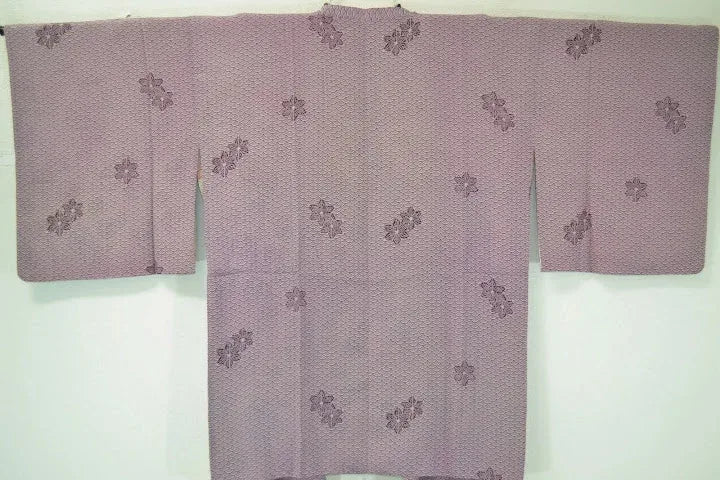 High Quality Japanese Silk Haori Jacket hand tie-dye Round Tsunami Clematis