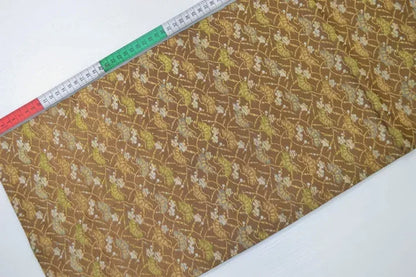 Vintage Silk Maru Obi Pine Tree Plum Blossom Brown