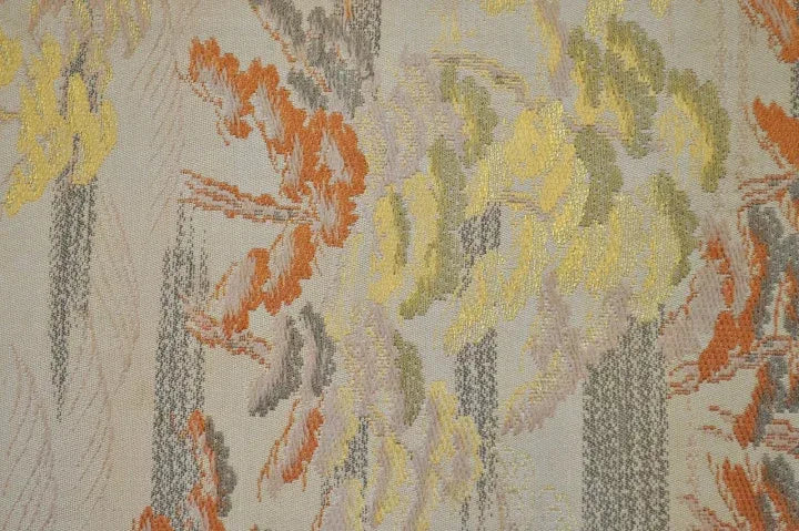 Vintage Silk Maru Obi Belt Dynamic Pine Tree Tsunami  3.8m x 31cm