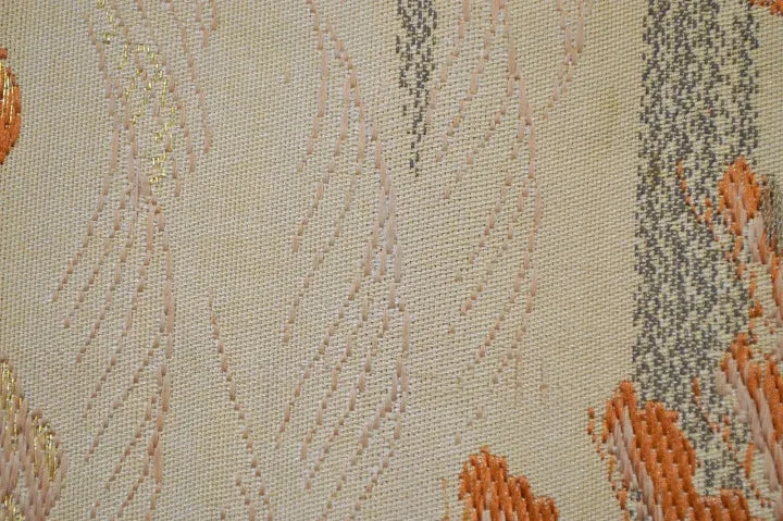 Vintage Silk Maru Obi Belt Dynamic Pine Tree Tsunami  3.8m x 31cm