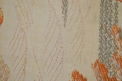 Vintage Silk Maru Obi Belt Dynamic Pine Tree Tsunami  3.8m x 31cm