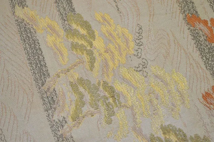 Vintage Silk Maru Obi Belt Dynamic Pine Tree Tsunami  3.8m x 31cm