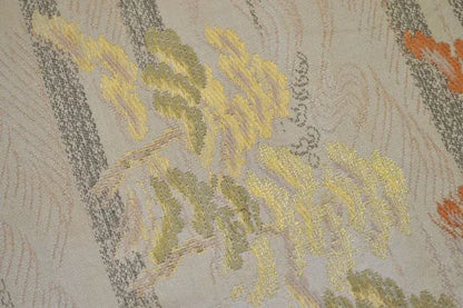 Vintage Silk Maru Obi Belt Dynamic Pine Tree Tsunami  3.8m x 31cm