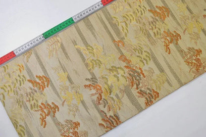 Vintage Silk Maru Obi Belt Dynamic Pine Tree Tsunami  3.8m x 31cm
